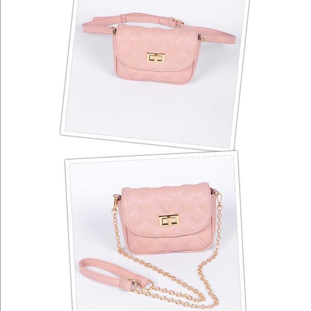 Unique pink quilted Fanny Pack/ Crossbody bag